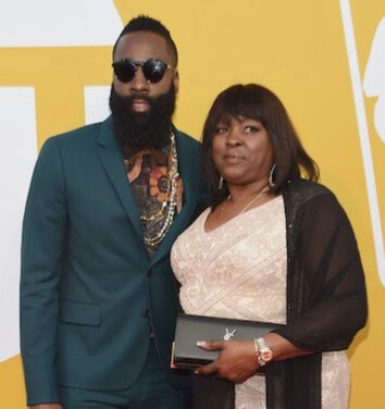 Monja Willis with her son, James Harden.